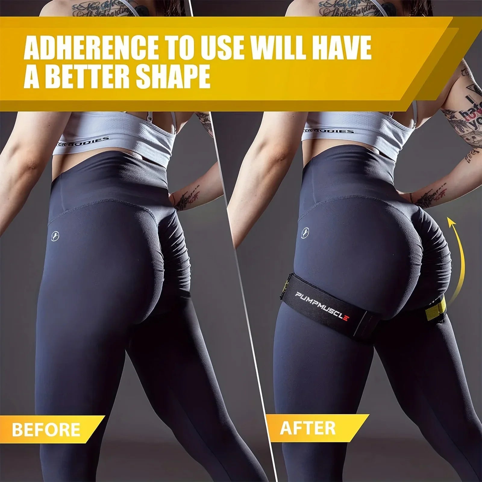 2PCS Adjustable Blood Flow Restriction Bands Yellow