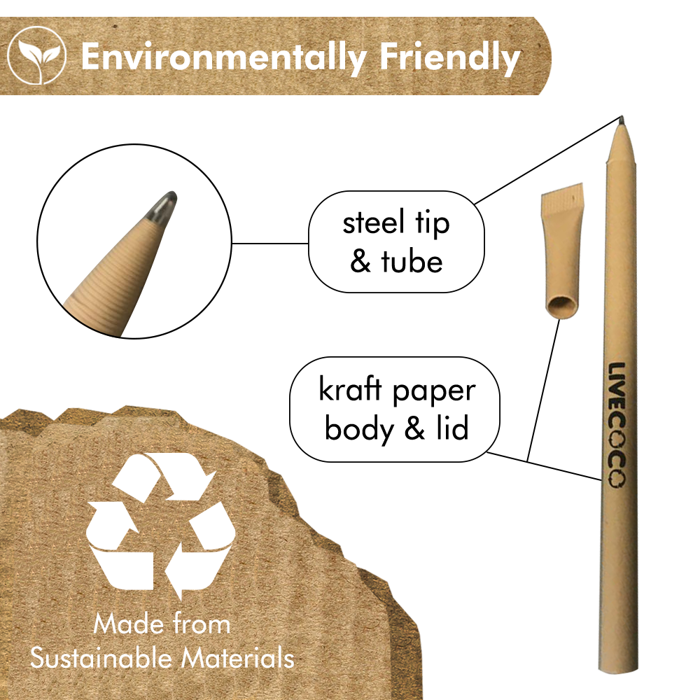 Paper Ballpoint Pens - 24 Pack