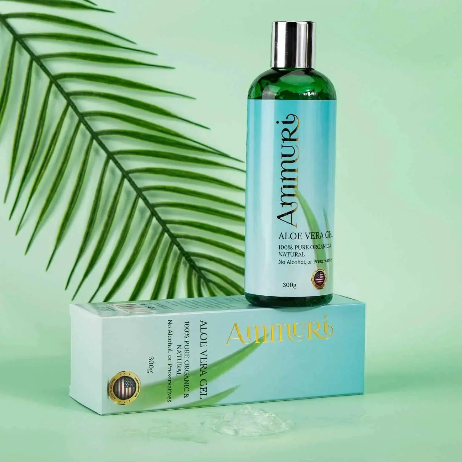 Ammuri Organic Aloe Vera Gel 5 Pack | Natural Hydrating & Soothing Gel for Face, Body & Hair | Pure, Additive-Free Skincare for All Skin Types