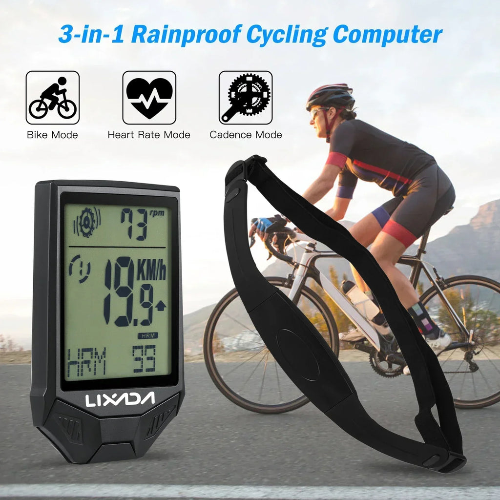 Wireless Bike Computer Speed Meter with Heart Rate Sensor
