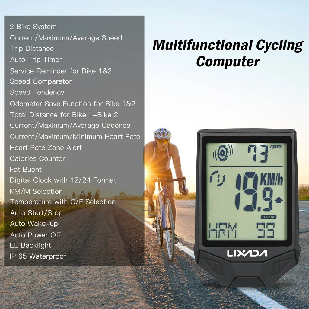 Wireless Bike Computer Speed Meter with Heart Rate Sensor