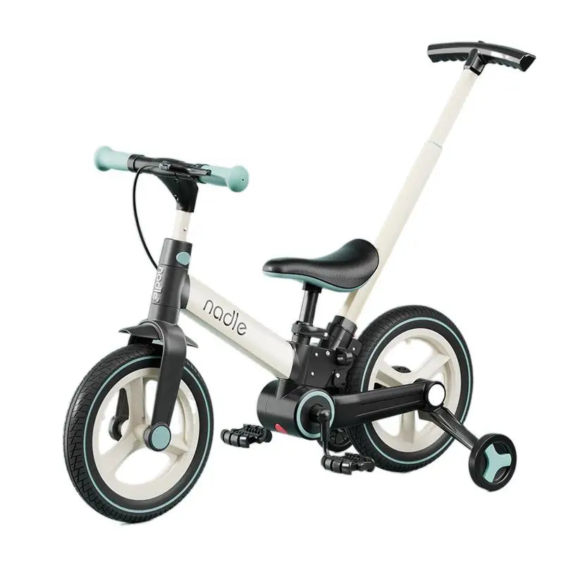 2-in-1 Foldable 12-Inch Children's Balance Bike with Chainless PU Tires